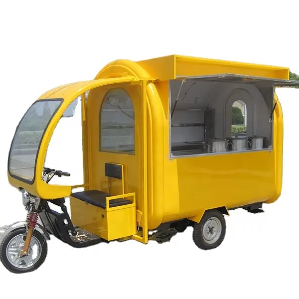 Condução de triciclos elétricos caminhão de alimentos com celular totalmente equipado para venda preço barato