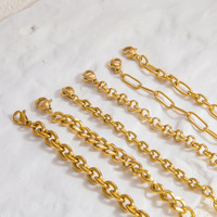 SUMMLY Collier Chaîne en Acier Inoxydable Plaqué Or 18K Style Vintage Simple Luxe Léger Sensation Premium, Vente en Gros, Fabricant de Bijoux