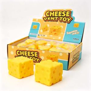 Jouet anti-stress en forme de cube de fromage, mignon, souple et élastique, résistant aux chocs, sûr, cadeau pour enfants, idéal pour les fêtes et les cadeaux de Noël, directement de l'usine - Product Image 1