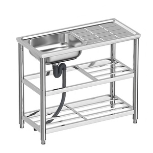Lavello Portatile Multifunzionale in <span class=keywords><strong>Acciaio</strong></span> Inox per Cucina e <span class=keywords><strong>Bagno</strong></span>, con Piano d'Appoggio - Product Image 4
