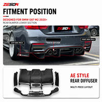 Diffuseur de pare-chocs arrière en fibre de carbone sèche style PSM pour BMW M3 F80 M4 F82 F83 Competition 2014-2018 5 pièces
