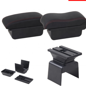 Boîte d'accoudoir de voiture double en <span class=keywords><strong>cuir</strong></span> PU noir pour Peugeot <span class=keywords><strong>307</strong></span> 7 Glissière USB et accessoires d'intérieur design double couche - Product Image 6