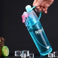 Bouteille d'eau de brume de sublimation personnalisée en plastique mignon sans Bpa réutilisable pour les sports de gymnastique de motivation pour enfants avec vaporisateur