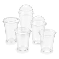Gobelets jetables personnalisés en PET transparent à paroi simple de 12 à 32 oz pour thé au lait, café, jus et boissons froides – Impression sérigraphique/UV