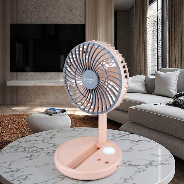 Portable Foldable Desk Fan with Battery Power Three-Speed Outdoor & Car Use Hotel & Household