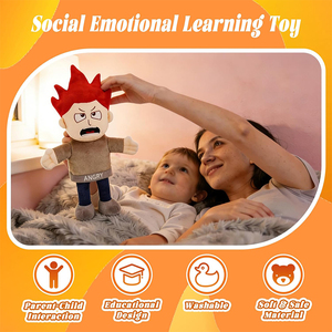 Nouvelles marionnettes à main en peluche douce pour l'apprentissage socio-émotionnel des enfants et des tout-petits, jouets sensoriels et activités en classe - Product Image 4
