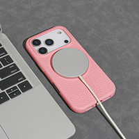 Coque de téléphone magnétique en cuir véritable avec logo personnalisé, offre spéciale pour iPhone 17 16 15 14 13 12 Pro Max
