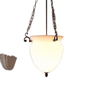 French Retro Glass Chandelier Round Single Head Led <b>Light</b> For Living Room Bedroom Hallway Entryway Staircase - Product Image 5