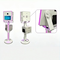 Photomaton sur pied en métal avec écran tactile réglable de 15,6 pouces et bande lumineuse LED, adapté aux mariages, aux fêtes et aux événements