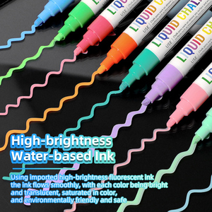 Pennarelli a Gesso Liquido Lavabili con Punte Reversibili <span class=keywords><strong>Neon</strong></span> 6mm, Marcatori Cancellabili a Secco e Umido, 8/12/24 Colori per Lavagna, Finestrini Auto, Vetro - Product Image 5