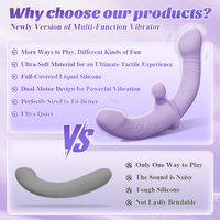 Vibromasseur double extrémité en silicone TMM, double moteur, 10 vitesses, pour couple lesbien, LGBT, stimulation du point G, jouet sexuel pour adultes