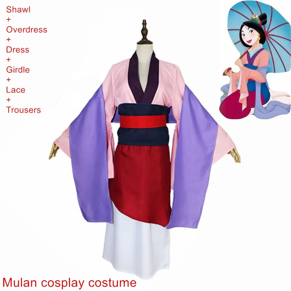 2020 Nieuwe Ontwerp 6Pcs Hua Mulan Jurk Blauwe Jurk Prinses Jurk Movie Vrouwen Volwassen Cosplay Kostuum Custom Made