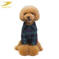 JANYO Maßgeschneidertes Klassisches Tartan-Haustieroutfit mit Reverskragen, Kariertes Hundeshirt mit Knopfleiste und Manschettendesign für Hunde, Freizeitkleidung