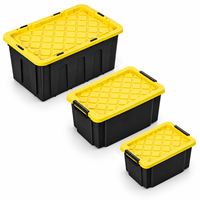 Boîte de rangement robuste en plastique PP pour garage, atelier et maison, 25L, 60L, 100L
