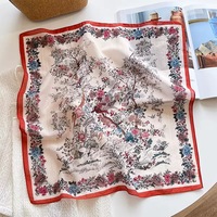 Foulard carré en satin de soie 22*22 pouces, style tendance, de qualité supérieure, pour femme, personnalisable, en mousseline, idéal comme cadeau ou foulard de tête.