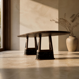 Table à manger en marbre Calacatta Violet de qualité supérieure, plateau en pierre naturelle, pieds en bois de noyer massif pour la maison, restaurant PISANO - Product Image 3