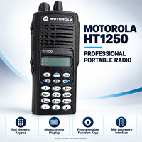 Radio Portatile Bidirezionale UHF Motorola HT1250, 128 Canali, 4W, Tastiera Completa, Display LCD, Walkie Talkie MDC-1200 per Sicurezza Aziendale