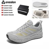 Chaussures de course respirantes pour hommes avec logo personnalisé, semelle extérieure en EVA, tige en mesh, bout large, fabriquées par ODM Factory