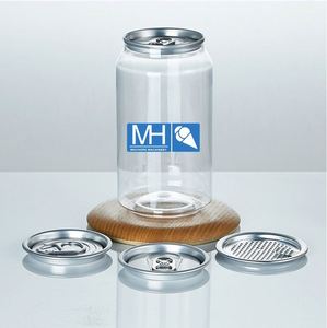 Canettes en plastique pour boissons, bière, thé, jus, 33 cl, transparentes, avec couvercle en aluminium à ouverture facile - Product Image 4