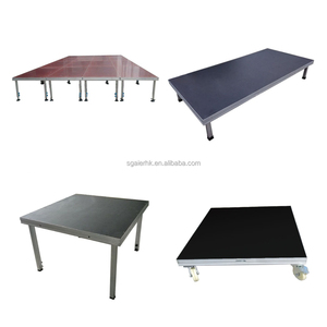 Table de présentation modulaire en alliage d'aluminium noir, connexion par vis sans soudure, installation rapide - Product Image 1