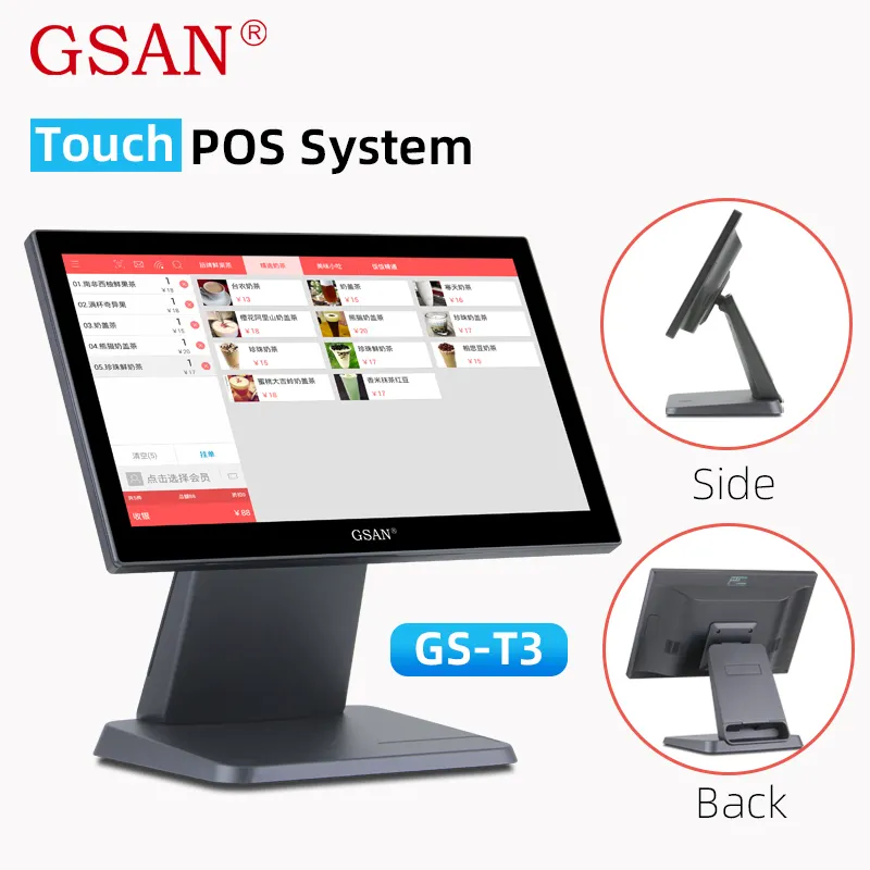 Profession eller kapazitiver 15,6-Zoll-Pos All-in-One-Touchscreen-Pos-Monitor für den Supermarkt