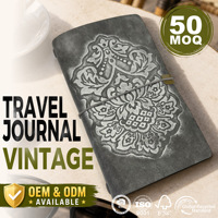 Carnet en cuir fait main, journal de voyage de luxe en cuir PU, couverture souple avec logo personnalisé, cahiers à écrire gaufrés pour étudiants