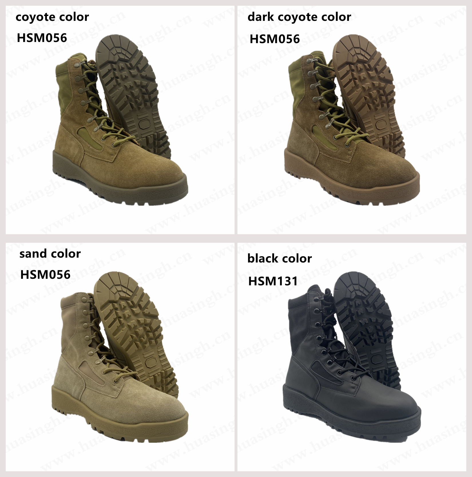 ZH Combat Boots With Steel Toe - Temperate Weather Tactical Knee