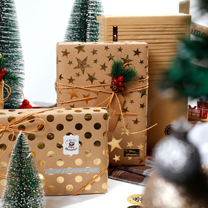 High Quality Wholesale 80g <b>Christmas</b> Brown Kraft <b>Paper</b> Tissue 43*300cm Gift Luxury Custom Packaging <b>Wrapping</b> <b>Paper</b> <b>Roll</b> - Product Image 3