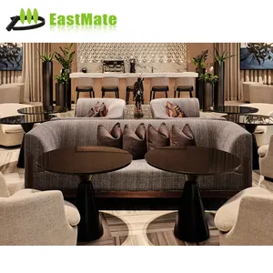 Sofa furnitur lobi hotel kelas atas pemasok pabrik layanan desain lobi hotel bintang 5 mewah Modern
