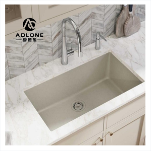 Évier de cuisine en granit à bol unique fait à la main Lavabo en marbre populaire sans robinet Accessoires de cuisine personnalisables - Product Image 3