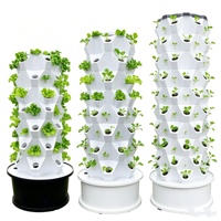 Tour hydroponique à 36/42/48 trous, jardinière verticale à 6/7/8 niveaux, système de culture sans sol à circulation automatique pour plantes d'intérieur et d'extérieur