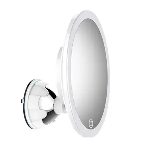 M6 Cosmetic 10X Magnifying Bathroom Wall Mount Battery Makeup Mirror With Suction Cup