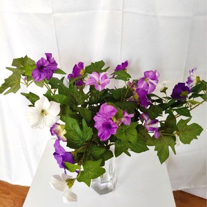 Magnifique bouquet de fleurs artificielles de volubilis roses, violettes et blanches en plastique et soie pour la décoration de la maison, du bureau et de l'hôtel - Product Image 4