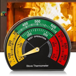 Thermomètre pour poêle à <span class=keywords><strong>bois</strong></span> avec grand cadran, thermomètre magnétique pour tuyau de poêle à <span class=keywords><strong>bois</strong></span>, gaz et granulés - Product Image 1