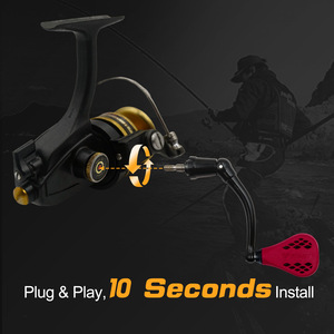 Empuñadura para Carrete de Pesca de 66 mm, Fibra de Carbono, 35 mm, TPE Rojo, para Carretes de Spinning Penn 420ss 430ss - Product Image 4