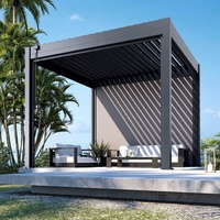 Pergola bioclimatique en aluminium pour jardin, auvent, gazebo, pavillon pour bord de piscine, bord de mer, balcon et usage extérieur, option motorisée