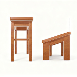 Tabouret de salle de bain en bois Zen Mizuki 45x48cm, siège de douche pliable à deux niveaux, banc de bain pour usage domestique - Product Image 3