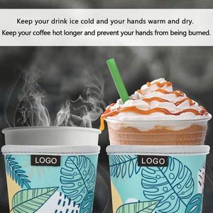 Nouvelle manchon isolant réutilisable en néoprène pour tasse à café, coloré et souple, pour café glacé - Product Image 5