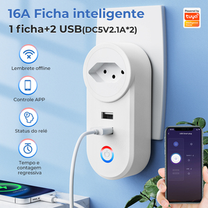 <span class=keywords><strong>SMATRUL</strong></span> brezilya fiş 16A çıkış adaptörü şarj akıllı yaşam App elektrik Google ev Alexa Tuya <span class=keywords><strong>Wifi</strong></span> akıllı USB soket için - Product Image 2
