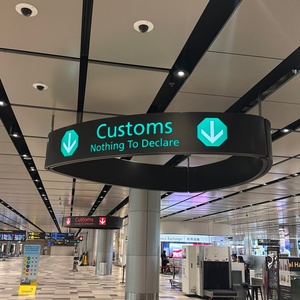 Panneaux de signalisation directionnelle LED suspendus au plafond pour centres commerciaux et aéroports, personnalisés par le fabricant, signalisation intérieure pour l'orientation et la signalisation des voies - Product Image 5