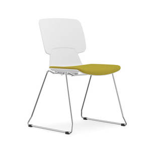 Chaise de salle de conférence moderne DESTON, empilable, pour visiteurs de <span class=keywords><strong>bureau</strong></span>, siège en maille blanche <span class=keywords><strong>sans</strong></span> roulettes, garantie 5 ans - Product Image 3