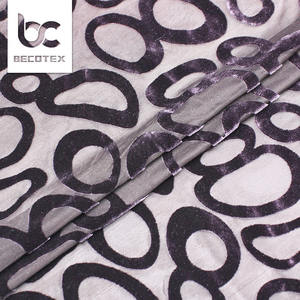 गर्म बिकने वाले बैंगनी पारदर्शी सुपर स्ट्रेच महिलाओं के कपड़े और ड्रेस बर्नआउट मखमली कपड़े - Product Image 4