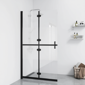 Mampara de Ducha Plegable de Vidrio ESG de 35.4x74.8 con Marco, Diseño Minimalista - Product Image 2