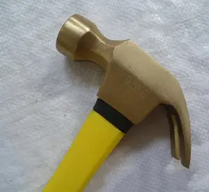 Brass Hammer Claw Type , Non Sparking Hand Tools Nail Pulling Hammer Safety Copper Hammer