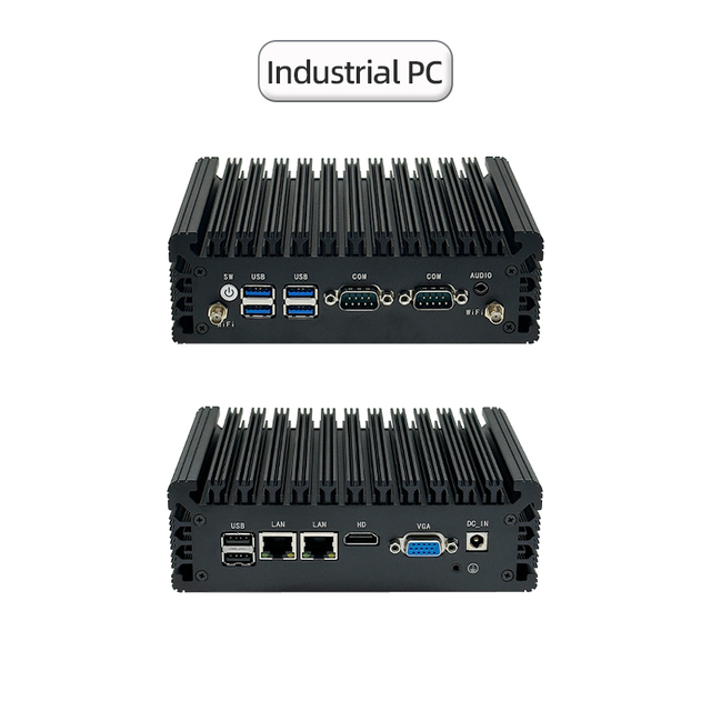 Low-Power Fanless Industrial PC: Reliable Intel I7-7500U Processor, Featuring Dual Ethernet Dual Serial Ports