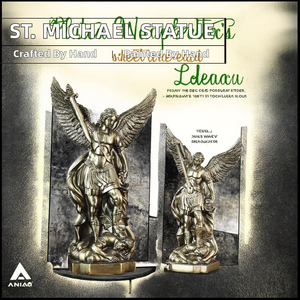 Statua di San Michele Arcangelo in Resina Dipinta a Mano, Scultura Personalizzata, Dio Greco della Guerra, Regalo Religioso, Modello per Interni - Product Image 2