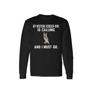 Camiseta de manga larga con estampado de Western Screech Owl, regalo para amantes de las aves - Product Image 2