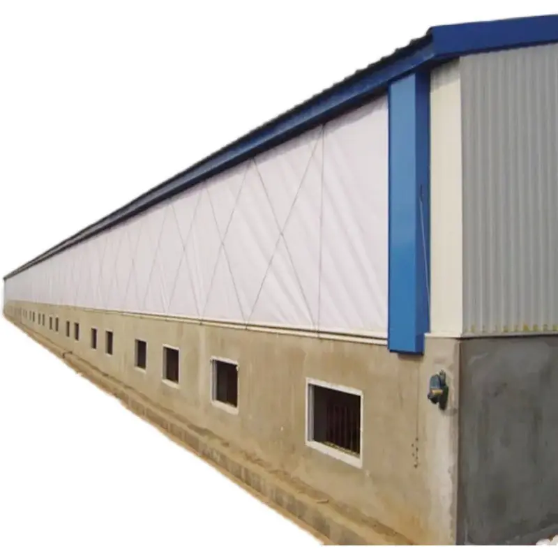 De boa qualidade PVC cortinas de aves para galpões de frango Durable Broiler Poultry Shed Design Cortina Sistema/frango casa rolo