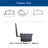 Caméra de recul HD sans fil transfrontalière pour véhicule, installation facile, enregistreur de conduite solaire sans fil, double objectif, angle de 120°