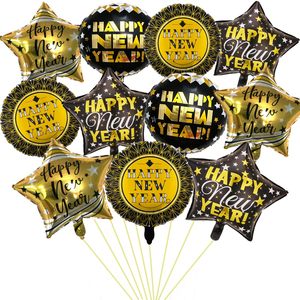Set de Globos de <span class=keywords><strong>Año</strong></span> Nuevo 2027, Globos Redondos Negros y Dorados de 18 Pulgadas, Estrella Pentagrama, Globo 4D, Decoración para Fiesta de Nochevieja, Helio - Product Image 3